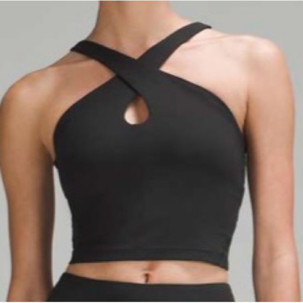 Women's Black Cross-Back Top - Picture 2 of 12